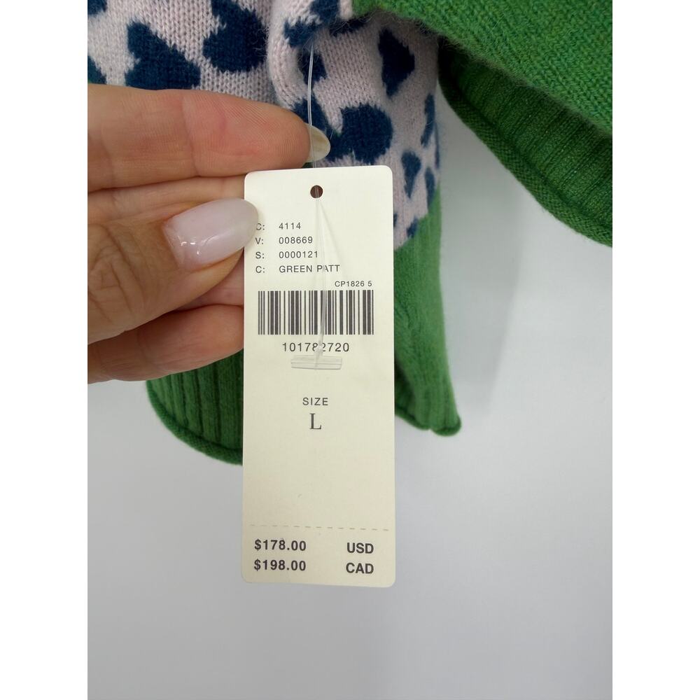 NWT Anthropologie Goldie 100% Cashmere Green Dachschund Sweater Size L Novelty - Picture 6 of 12